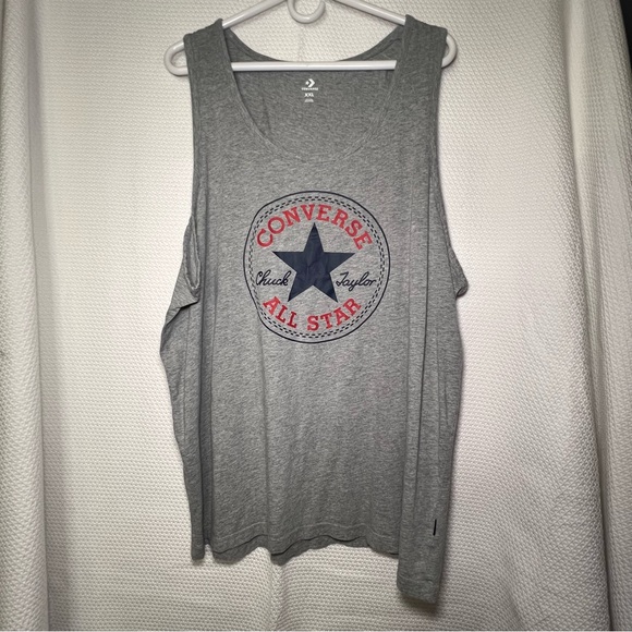 Converse Chuck Taylor Men's Size XXL Gray Bro Tank Tee w/Red and Blue‎ Star Logo - Picture 1 of 4
